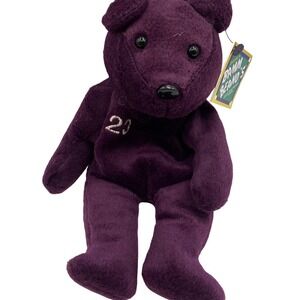 Vintage Salvino Bamm Beanos David Justice 23 Purple Baseball Collectible Plush